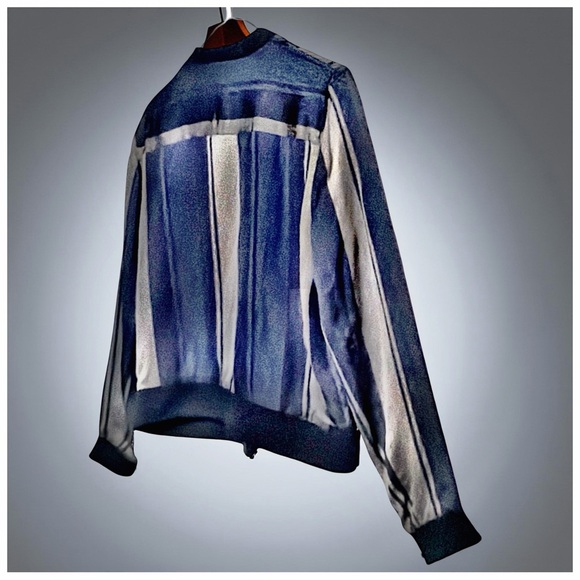 Nordstrom Collection Silk Striped
Bomber Jacket | Luxe Twill | Modern Classic - Picture 6 of 11